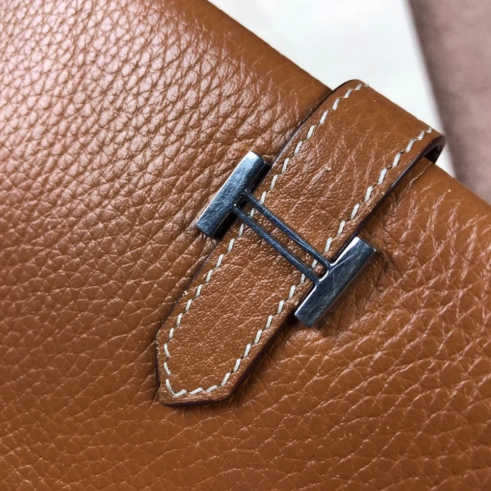 Hermes Bearn Long Wallet Tan Brown EUC